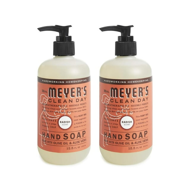 Jabón líquido para manos MRS. MEYER'S CLEAN DAY con aroma a rábano 370 ml x2