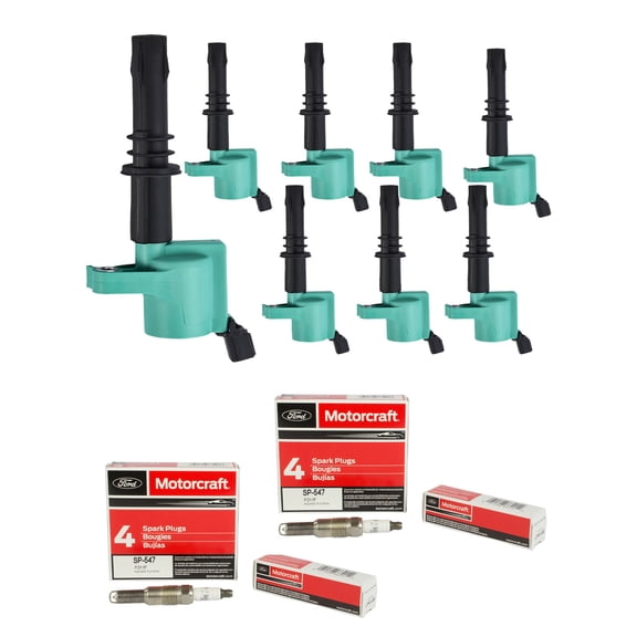 Set of 8 ISA Professional Ignition Coils and 8 Spark Plugs Compatible with 2007-2008 Ford Explorer Sport Trac 4.6L 281Cu. In. V8 Replacement for FD503 SP547