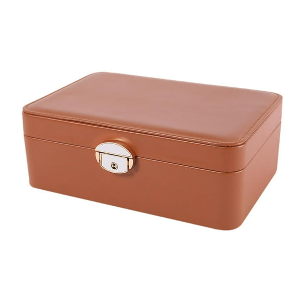 Caja de joyería Caja de exhibición Viajes Soporte de joyería portátil decorativa para collares para pernos de orejas Novias Mujeres Maillard Brown