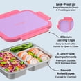 thumbnail image 3 of Bentgo Stainless Steel Lunch Box - Leak-Proof, 3 Compartments, 4.3-Cup Capacity, Ideal for Kids 3+, Teens & Adults, Durable, Reusable (Lilac), 3 of 8