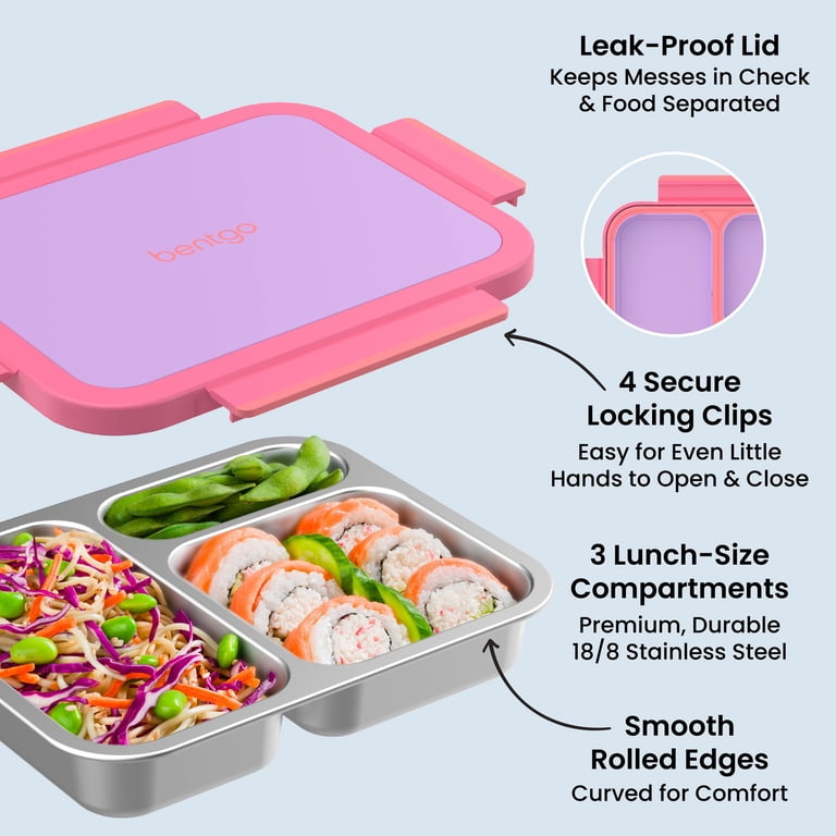 Bentgo Stainless Steel Lunch Box, 4.3-Cup, Purple photo 3