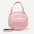 thumbnail image 1 of Bolsa de hombro redondo de mensajero con cadena para mujer (baloncesto rosa) Likrtyny Para Estrenar, 1 of 8