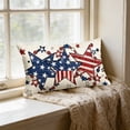 thumbnail image 2 of Yhmxh 4th of July Throw Pillow Cover, 12x20 Inch Patriotic Outdoor Lumbar Decoration, Red White and Blue, Independence Day Cushion Case, Memorial Day Flag Stars Decor Cushion Case for Sofa Couch, 2 of 7