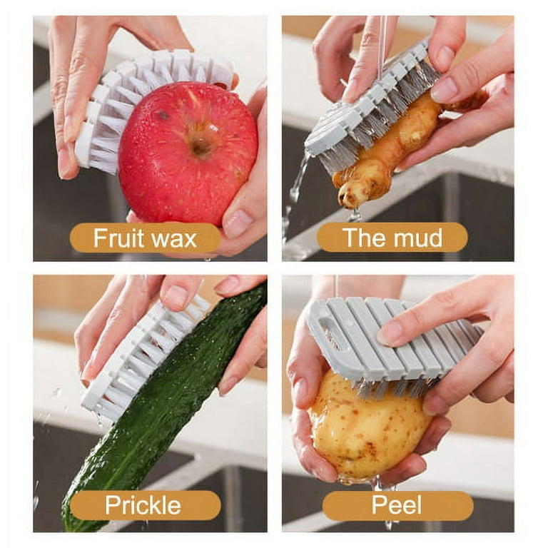 Vegetable Brush Set, Potato Scrubber Brush, Vegetable Brush Scrubber for  Food, Carrots Pattern Flexible Bendable Cleaning Tools for