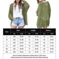 thumbnail image 2 of Suéter Cárdigan informal ahuecado para mujer, traje de vacaciones holgado de Color sólido de gran tamaño Kuymtek Verde T M para Mujer, 2 of 6