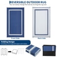 thumbnail image 5 of Gavee 8'x10' Waterproof Outdoor Rug, Reversible Patio Area Rug Indoor Outdoor Carpet, Plastic Modern Geometric Carpet for RV Camping Deck Balcony Porch Picnic, Dark Blue and White, 5 of 8