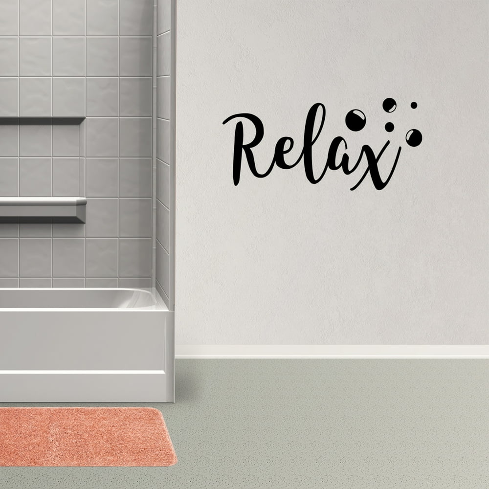 Wall Decal Quote Relax Bathroom Lettering Vinyl Fancy Words Bath Soak