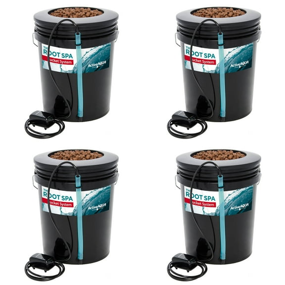 Active Aqua Root Spa 5 Gallon Hydroponic Bucket System Grow Kit (4 Pack)
