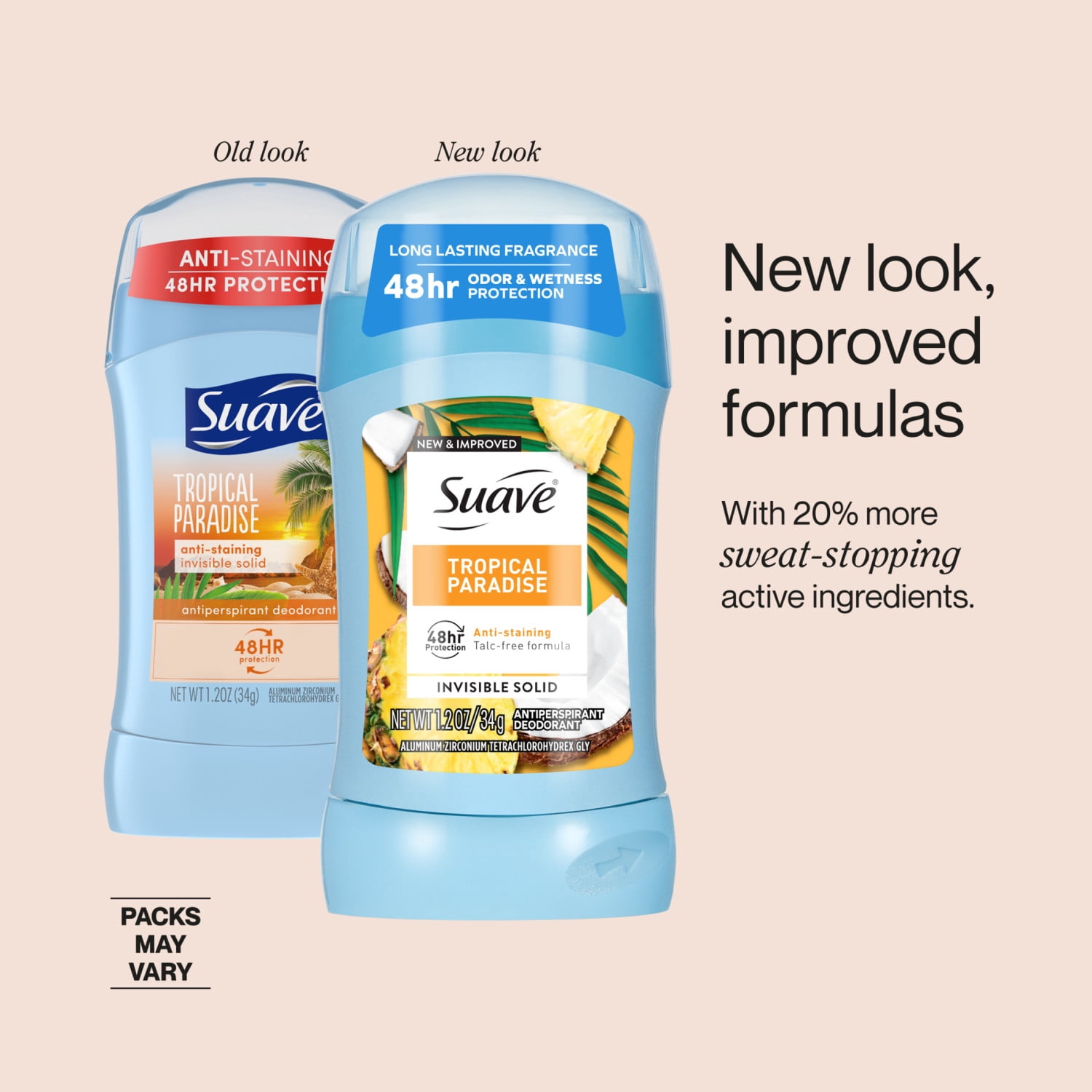 Suave Antiperspirant Deodorant For Women, 48hr Protection, Tropical Paradise, 1.2 oz