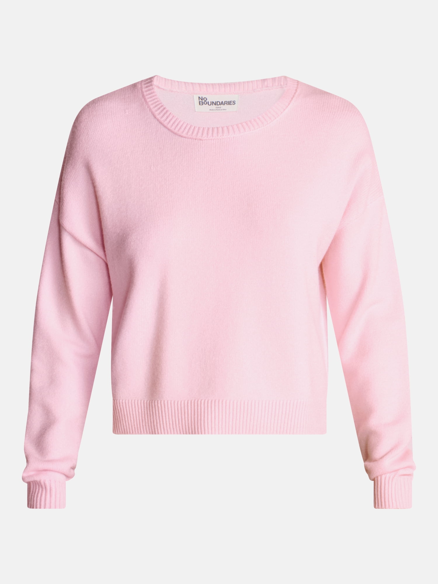 No Boundaries Essential Crewneck Sweater, Lightweight, Women's and Women's Plus XXS-4X