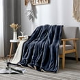 thumbnail image 6 of HCBY Thick Warm Sherpa Blanket Throw - Soft Lightweight Plush Fleece Reversible Blanket for Bed Sofa Couch Camping and Travel (Dark Blue 78"x59"), 6 of 7