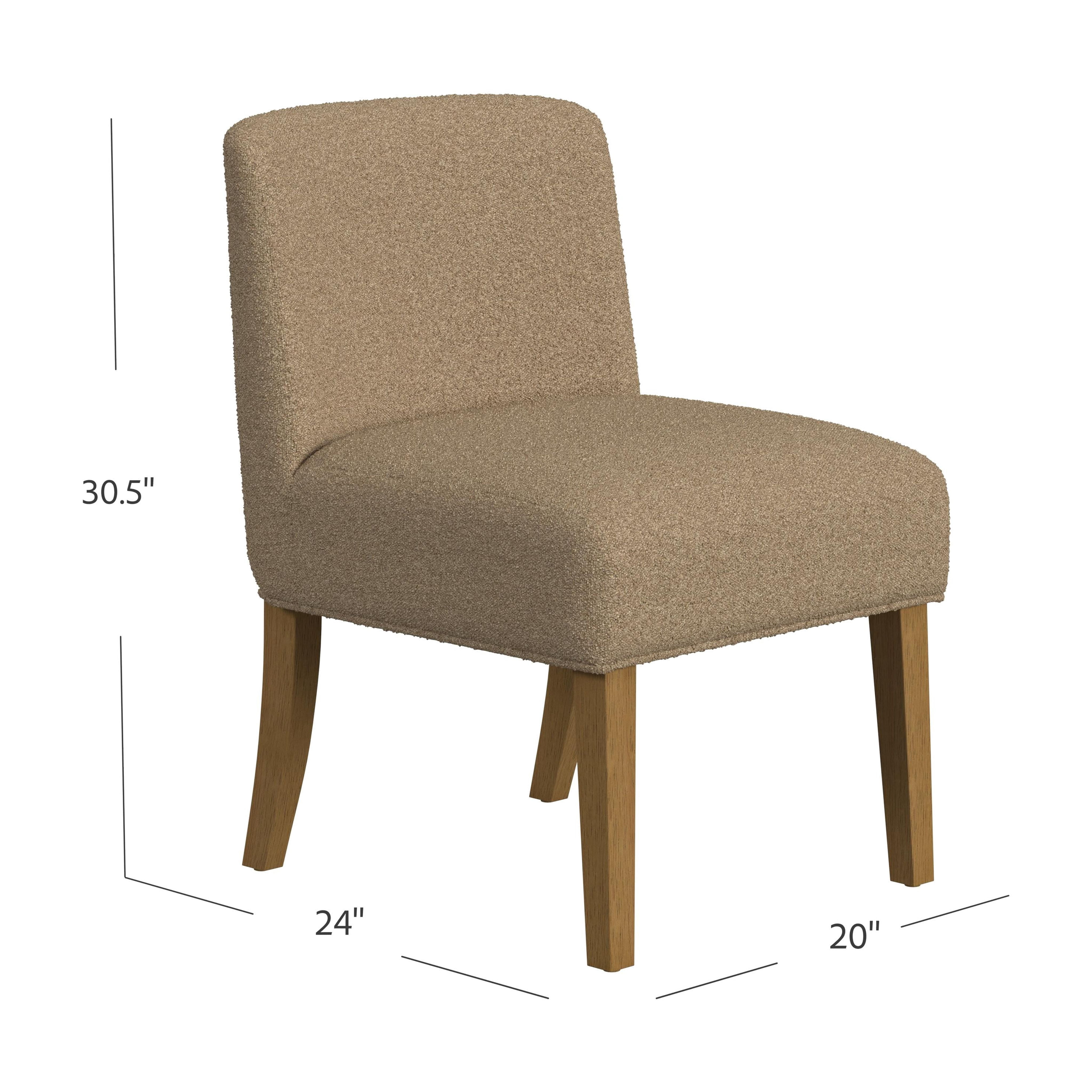 HomePop Mid-Back Upholstered Dining Chair, Brown Boucle