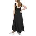 thumbnail image 2 of CALVIN KLEIN JEANS Junior's Tiered Smocked-Back Tank Dress Black B4HP (M), 2 of 4