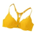 thumbnail image 2 of Gymayou Front Closure Lace Bra For Women Underwire T Back Racerback Bra with Adjustable Strap Yellow 90B, 2 of 7