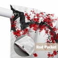 thumbnail image 4 of Red Flowers Swag Valances for Windows, Kitchen Window Curtains Over Sink, Chinese Plum Traditional Ink Painting Window Treatment Curtains for Living Room/Bedroom Curtains 2 Panel Sets 36"x45", 4 of 8
