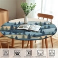 thumbnail image 6 of Round Table Cover for Round Tables 36"-70", Fitted Tablecloth with Elastic for Indoor Outdoor Party Holiday, 52inch, A Pine Tree Forest, 6 of 6
