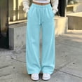 thumbnail image 2 of Yutgune Minimalist Women's Wide Leg Sweatpants High Waist Drawstring Womens Sweatpants Basic Loungewear, 2 of 9
