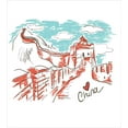 thumbnail image 3 of Ambesonne Scenery Duvet Cover Set, Sketch Chinese, Calking, Aqua Ruby, 3 of 3