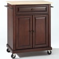 thumbnail image 3 of Pemberley Row Solid Hardwood Mahogany/Natural Kitchen Cart Rectangular Adjustable Shelf 35.5" Unassembled, 3 of 7