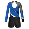 thumbnail image 4 of IEFIEL Girls Gymnastics Leotard Athletic Tank Bodysuit Long Sleeve Ballet Dance Unitard Royal Blue-A 12, 4 of 7