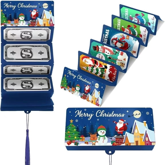 Christmas Money or Gift Card Holder with 10 Slots Surprise Christmas Xmas Gift Card Holder for Santa Cash Supplies(1 Piece)