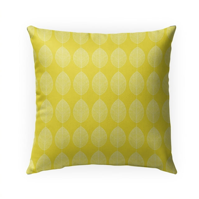 Leaf Keef Yellow Outdoor Pillow by Kavka Designs