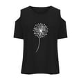 thumbnail image 3 of WOYY Toddler Girls Cold Shoulder T Shirt Dandelion Print Short Sleeve T-Shirt, Sizes 3-12, 3 of 5