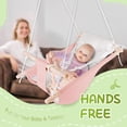 thumbnail image 6 of Baby Swing Indoor and Outdoor, Canvas Hammock Swing for Baby to Toddler with a Comfortable Seat, Macaroon Wooden Toy, Adjustable 5-Point Harness,Gift for Baby Boys Girls, 3 Modes, Pink, 6 of 13