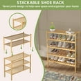 thumbnail image 5 of 3 Tier Bamboo Shoe Rack for Closet Free Standing Wood Shoe Shelf Storage Organizer for Entryway Small Space Stackable 27"x11"x20" (Natural), 5 of 7