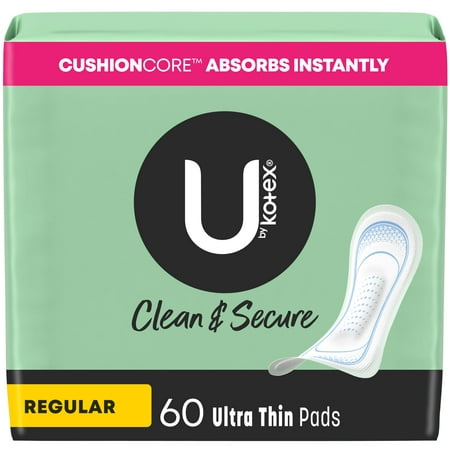UPC 036000369649 product image for U by Kotex Clean & Secure Ultra Thin Pads  Regular Absorbency  60 Count | upcitemdb.com