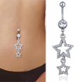 thumbnail image 2 of Anillos colgantes para el ombligo con forma de estrella brillante para mujer, piercing de acero quirúrgico para el ombligo, piercing para el cuerpo, 2 of 5