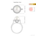 thumbnail image 4 of ANGARA South Sea Cultured Pearl Halo Ring with Milgrain in 14K White Gold for Women | June Birthstone, Birthday, Anniversary, Jewelry Gift for Women | Pearl Ring, 4 of 5