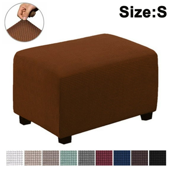 Stretch ottoman cover ottoman slip cover ottoman protector storage ottoman cover furniture protector Soft Rectangle slip cover with elastic waistband
