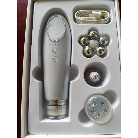 Yatlte 4-Head Warmth Facial Care & Pore Cleansing Tool, Slow-Aging Massager for Home & Travel, Deep Clean & Rejuvenate Skin, Rechargeable Device