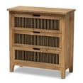 thumbnail image 2 of Baxton Studio Clement Rustic Transitional Medium Oak Finished 3-Drawer Wood Spindle Chest, 2 of 9