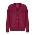 thumbnail image 5 of UVEASISHA Cardigan Sweaters for Women Summer Fall Long Sleeve Button Down Shrugs Dressy Casual Open Front Lightweight Jackets Wine XL, 5 of 8