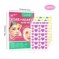 thumbnail image 3 of Parche Para Espinillas Para Eliminar El Acné Parche para espinillas para eliminar acné con forma de estrella y corazón, parche invisible para espinillas, color rosa, 126 unidades Wdftyju Cuidado Belleza, 3 of 3