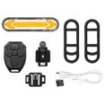 thumbnail image 2 of Luz trasera de bicicleta LED recargable por USB - Control remoto inalámbrico, luces de apagado, IPX4 a prueba de agua, instalación para adverten Negro Macarena Luz trasera de bicicleta, 2 of 8