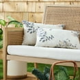 thumbnail image 2 of MARTHA STEWART Charming Foliage Indoor Outdoor Decorative Lumbar Pillow 2-Pack Set, UV Fade Resistant, Water Repellent, Printed Floral Design, Warm Grey, 11"x18", 2 of 9
