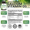 thumbnail image 3 of Calcium Supplement 1200 mg - with Vitamin D3 for Best Absorption - Supports Immune Health, Bones & Teeth - Nature's Calcium Carbonate + 1600 IU of D3 - Bottled in USA for Women & Men - 120 Tablets, 3 of 11
