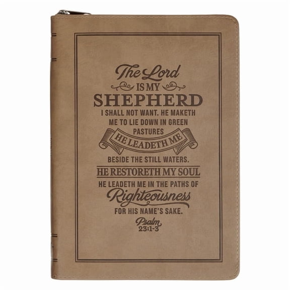 Journal Slimline Zip Tan the Lord Is My Shepherd Ps. 23:1-3, (Hardcover)