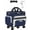 Blue White, variant on Fegat Rolling Craft Bag,Rolling Teacher Bag with Insulated Lunch Bag, Large Sewing Machine Tote & Accessory Storage, Detachable Rolling Transport Tote for Crafts, Teaching, Office, Black
