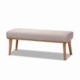 thumbnail image 5 of Baxton Studio Odessa Mid-Century Modern Grey Fabric Upholstered and Walnut Brown Finished Wood 4-Piece Dining Nook Set, 5 of 7