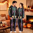 thumbnail image 2 of Men's Bones Print Jumpsuit Halloween Dress Up Suit Black L, 2 of 6