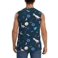 thumbnail image 4 of Pofeuu Space Dinosaur Print Men's Muscle T-Shirt, Sleeveless, Muscle Tank, Classic Muscle Tee Top For Men Casual Sleeveless Muscle T-Shirt Trendy Clothes-3X-Large, 4 of 7