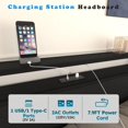 thumbnail image 4 of Queen Size Bed Frame with LED Headboard and Charging Station, Metal Platform Frame with 8 Storage Drawers, No Box Spring Required, Noise Free, Black, 4 of 7