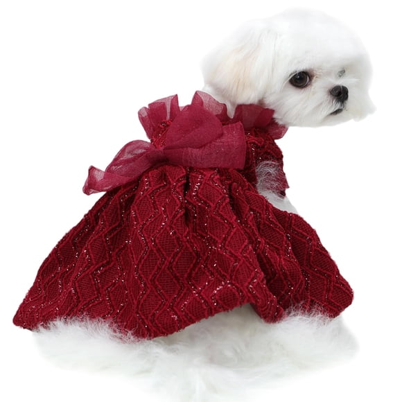 Vestido para perros Kuoser Puppy Tutú con lazo rojo XS para perros pequeños