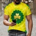 thumbnail image 3 of St Patrick's Day Shirt Men O Neck Printed Short Sleeve T-Shirt Novelty 3D Graphic T Shirts Irish Green Blouse Casual Summer Tops, 3 of 8