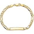thumbnail image 3 of Solid 14k Yellow Gold Flat Figaro Link ID Bracelet - 7", 3 of 6
