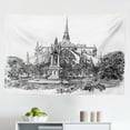 thumbnail image 1 of Notre Dame Tapestry, French Monument with Gargoyles History Theme Hand-Drawn, Fabric Wall Hanging Decor for Bedroom Living Room Dorm, 2 Sizes, Grey and White, by Ambesonne, 1 of 1